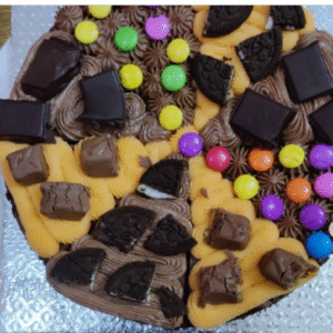 Birthday special chocolate brownie pizza